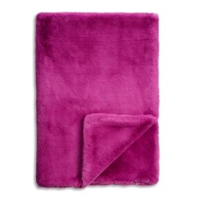 Aqua Double Sided Rex Rabbit Faux Fur Throw - Exclusive NWT